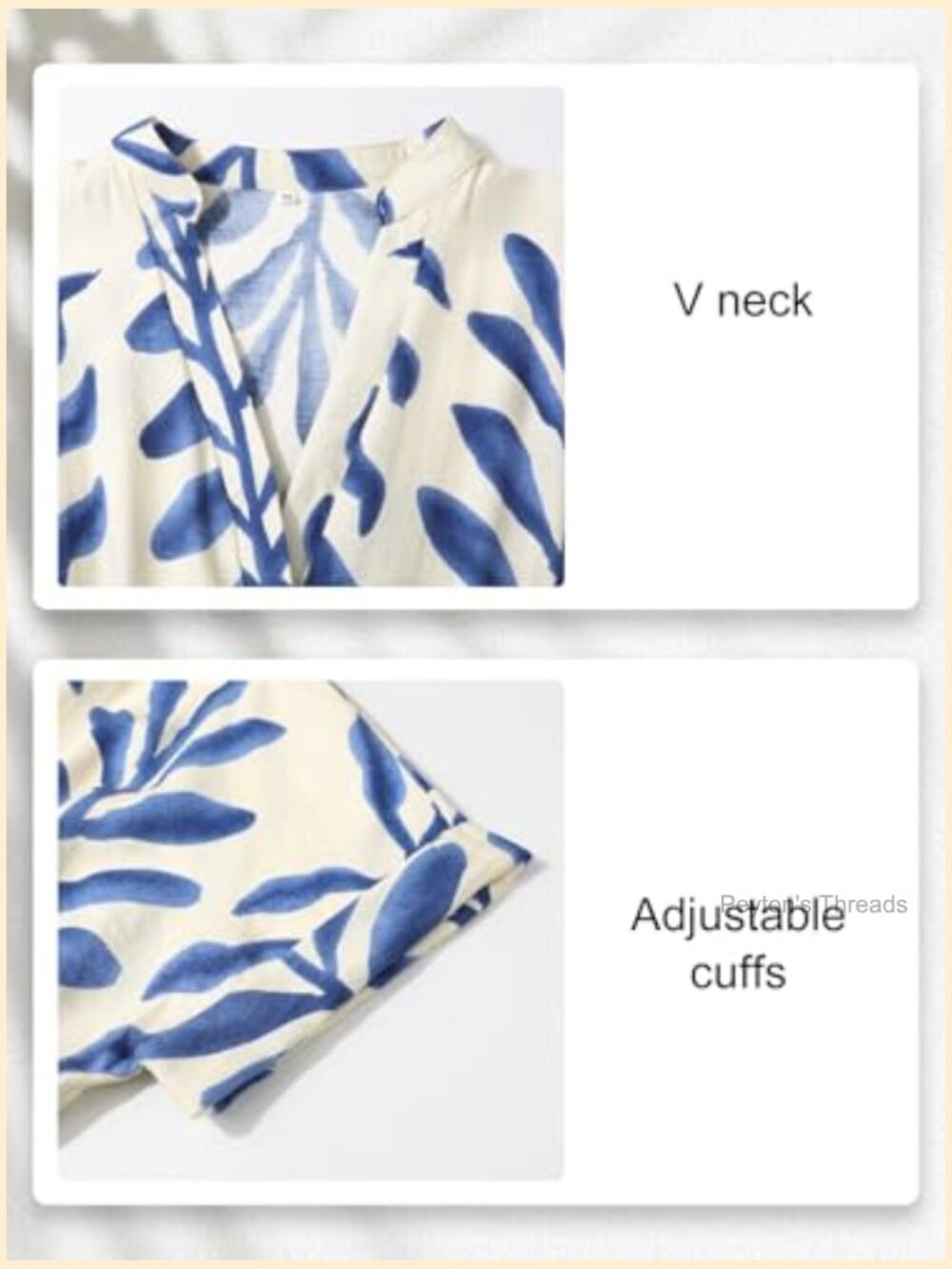 Women's V-Neck Short Sleeve Maxi Dress Flowy Hem Leaf Print - Picture 4 of 6